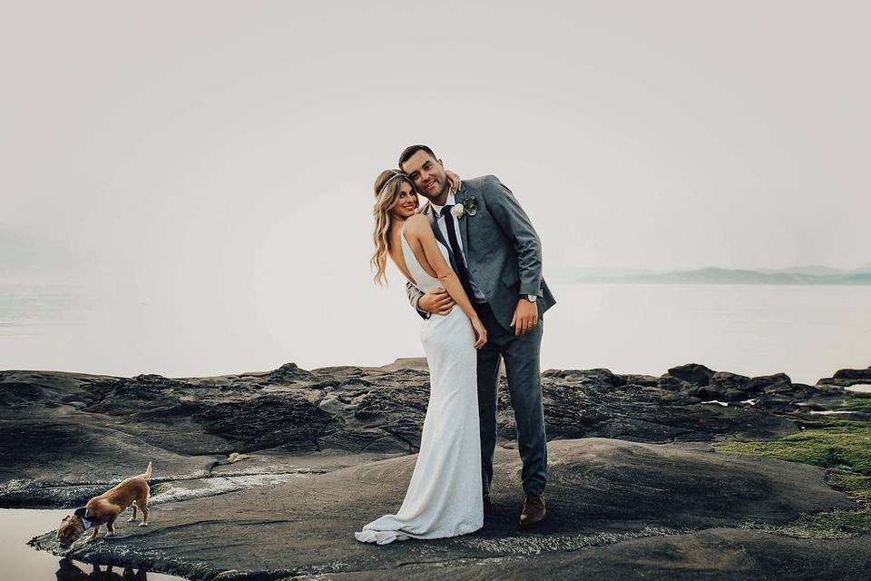 Textured wedding photo