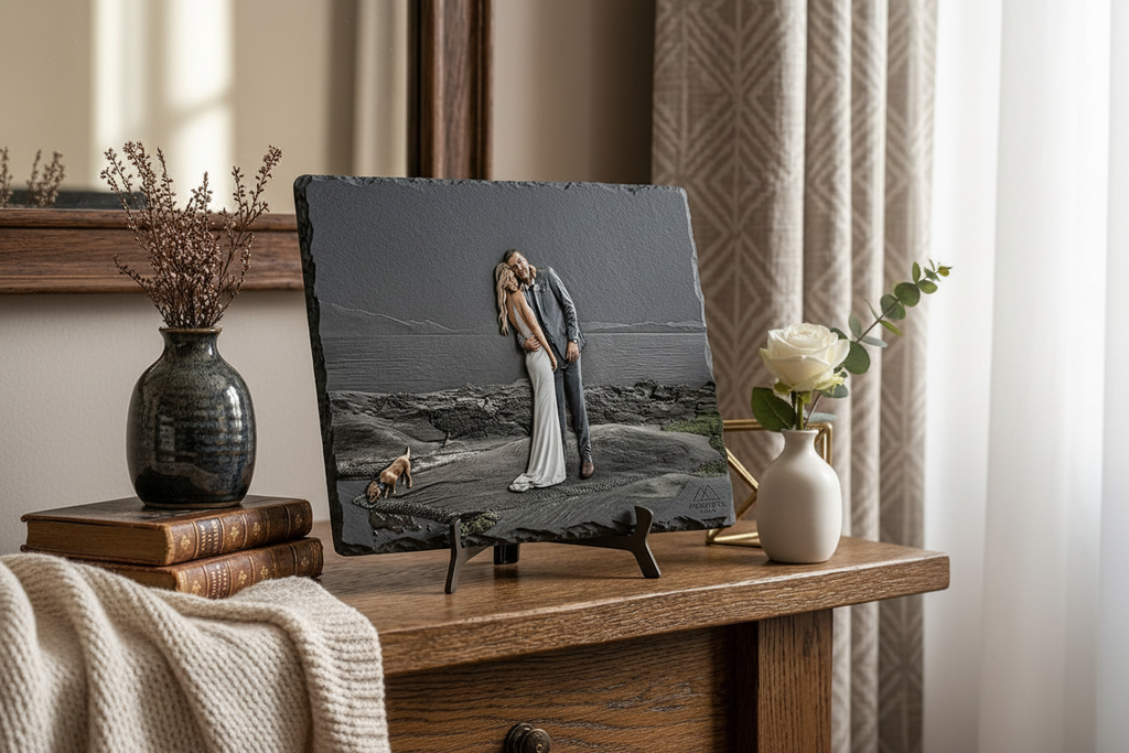 Textured wedding photo in elegant setting
